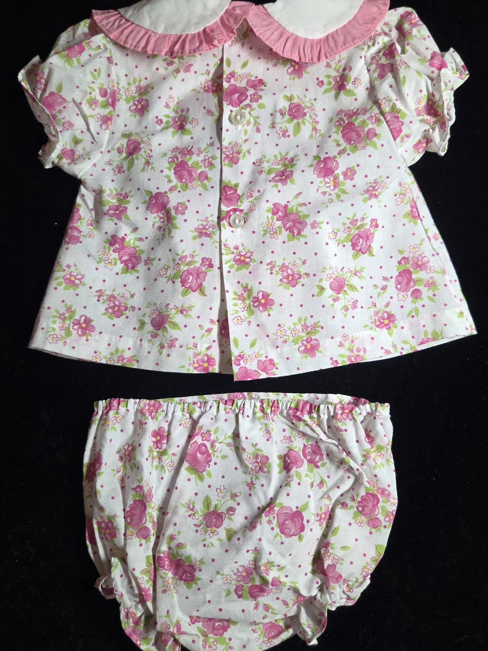 Catton Candy Pink & White Floral Diaper Cover Set